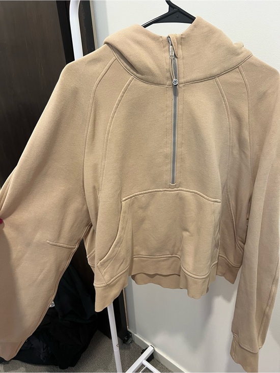 lululemon athletica Tops - lululemon athletica Half-Zip Crop Hooded Jacket in Beige